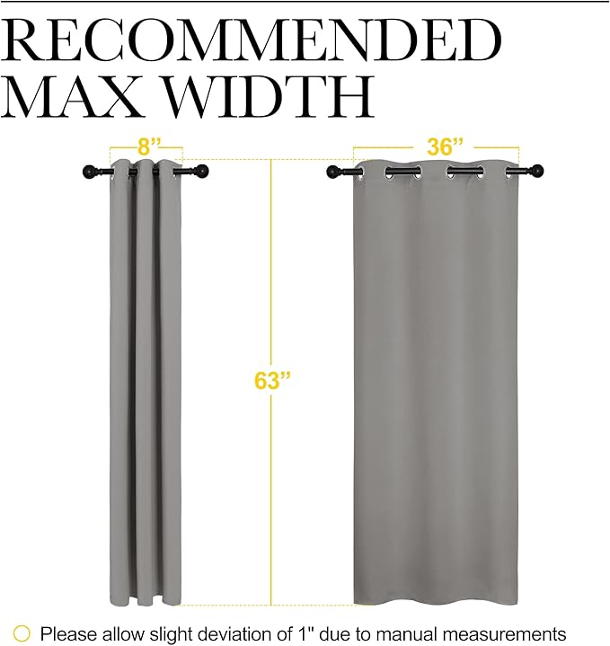 NICETOWN Blackout Curtains 63 inches Long, Thermal Insulated Solid Grommet Top Blackout Curtains/Drapes for Office (Sand Color, 1 Pair, 42 x 63 inches) - Image 6