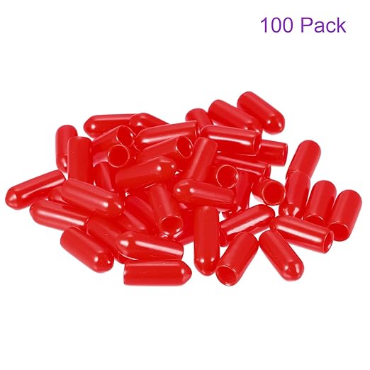 DMiotech 100 Pack 4mm ID Red Screw Thread Protectors Rubber End Caps Bolt Covers for Screw Bolt Furniture Pipe - Image 6