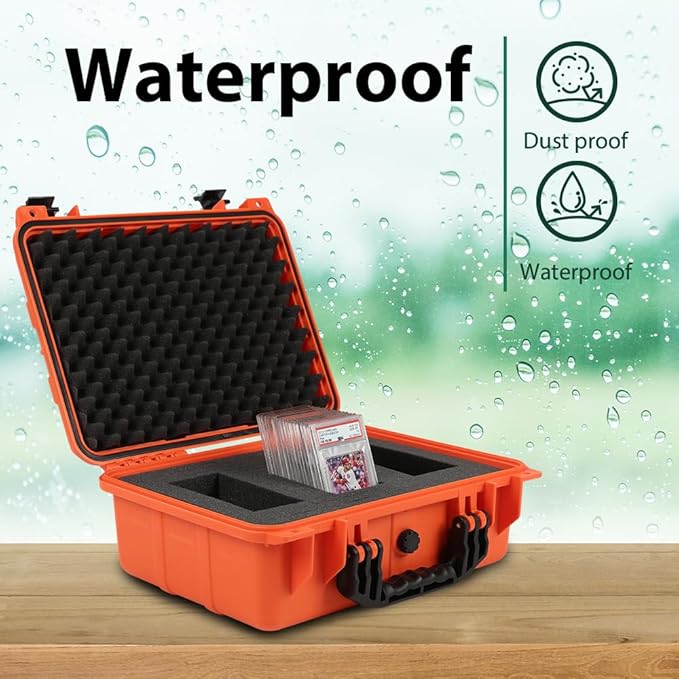 G-PLUS Graded Card Storage Box Compatible with BGS PSA SGC FGS Weatherproof Graded Trading Cards Box (Large, Orange) - Image 4