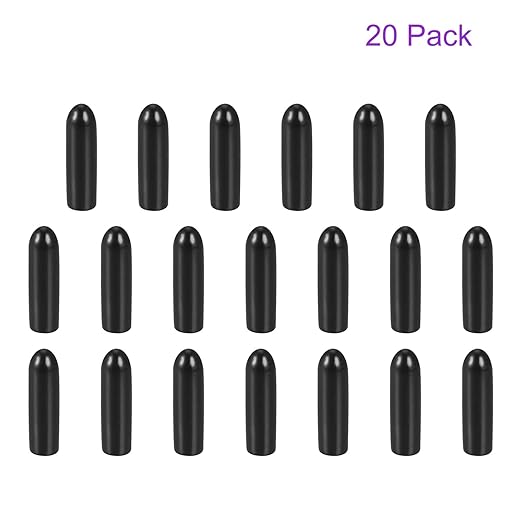 DMiotech 20 Pack 3/32" ID Black Screw Thread Protectors Rubber End Caps Bolt Covers for Screw Bolt Furniture Pipe - Image 6