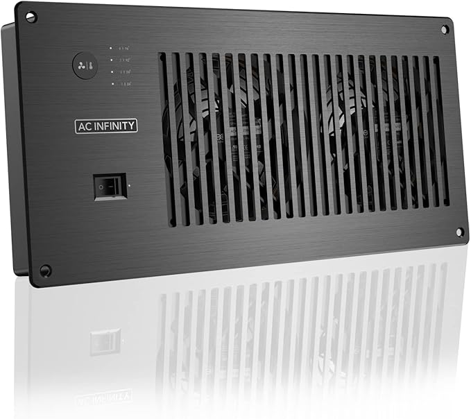 AC Infinity AIRPLATE P7, Quiet Cooling Cabinet Fan System with Power Outlets and USB Ports, Intelligent Thermal Triggering, for Home Theaters, Entertainment Centers, and AV Cabinets by ACInfinity