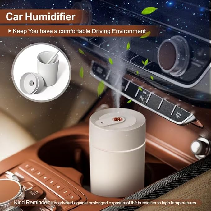 Car Star Projection Humidifier with 360ml Tank, Portable USB Powered Cool Mist Diffuser, Humidifier with Adjustable Starry Sky Lights for Car Ceiling, Bedroom, Desk, Office - Image 3
