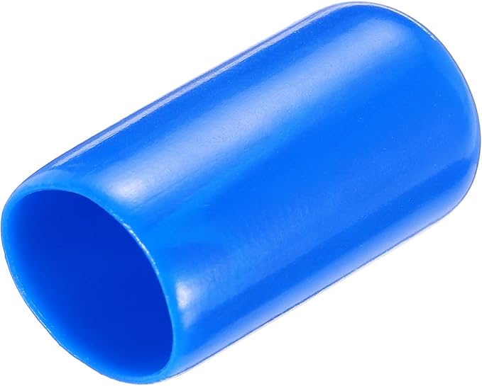 uxcell 20pcs Rubber End Caps 10mm(3/8") ID Vinyl PVC Round Tube Bolt Cap Cover Screw Thread Protectors,Blue by uxcell