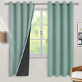 BGment Thermal Insulated 100% Blackout Curtains for Bedroom with Black Liner, Double Layer Full Room Darkening Noise Reducing Grommet Curtain (52 x 72 Inch, Frosty Green, 2 Panels) by BGment