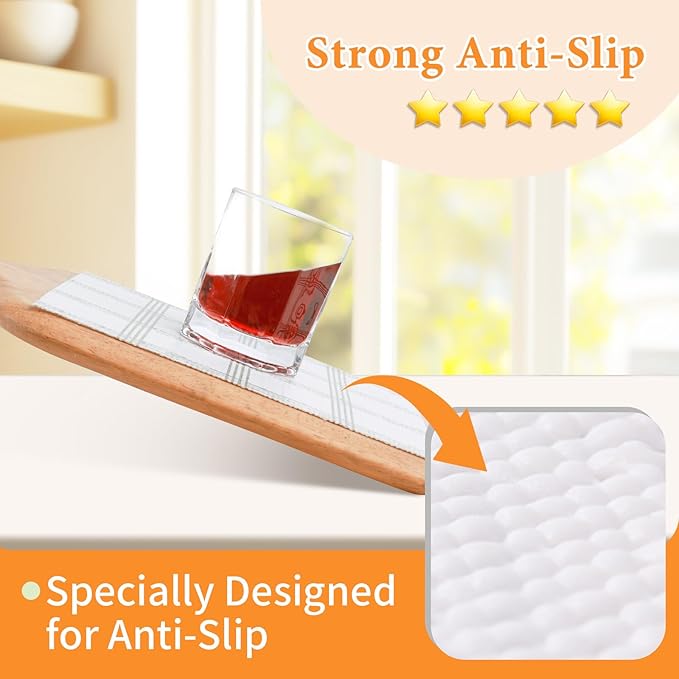 Shelf Liner for Kitchen Cabinets Non Adhesive Drawer Liner Non-Slip Thickened Shelf Liner Paper Strong Easy to Clean for Tool Box Refrigerator with Knife and Tape Measure, White Square, 11.8 x 118 in - Image 2