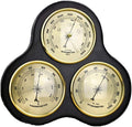 3-Piece Triangular Hygrometer Pressure Gauge Thermometer Barometer with Wooden Frame Base Decorative Wooden Weather Station Instrument to Monitor Atmospheric Pressure by Unknown