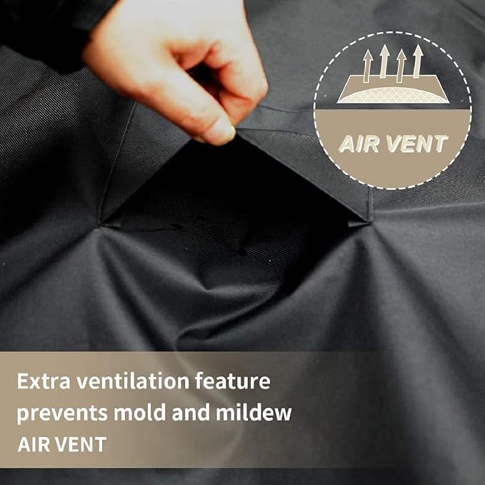 2 Seater Patio Swing Cover Outdoor Swing Chair Cover Hammock Glider Cover Durable Waterproof Dustproof Windproof All Weather Protector Black - Image 4