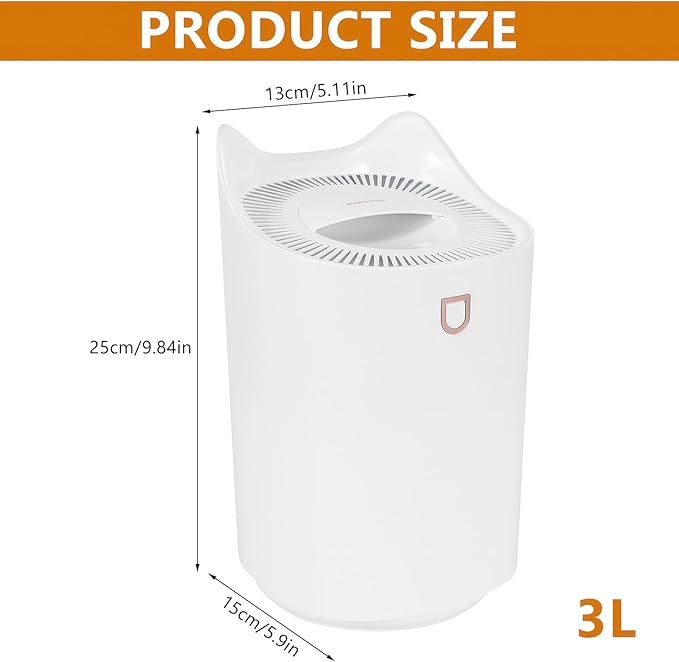 Blingbin Humidifiers for Bedroom, 3L Dual Nozzle Air Humidifiers for Home with Color Changing Night Light, Portable Quiet Cool Mist Humidifier for Baby Plant Office, 3 Mist Modes, Auto Shut Off - Image 9