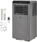 GarveeHome 8,000 BTU Portable Air Conditioners with Dehumidifier & Fan, Standing Air Conditioner Cools Up to 350 Sq.Ft., Smart Mode, Remote, Auto Swing, 24H Timer, Include Installation Kits, Grey by GarveeHome