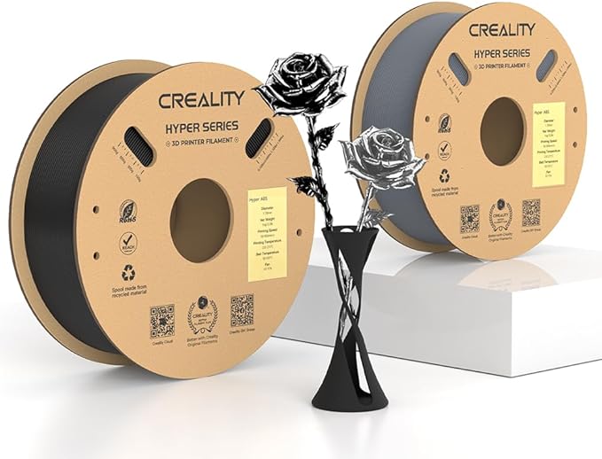 Creality Hyper ABS Filament 1.75mm, 3D Printer Filament ABS for High Temperature Resistance, 1kg(2.2lb)/Spool, Dimensional Accuracy ± 0.05 mm, Fits for Most 3D Printers by Creality