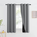 NICETOWN 100% Blackout Curtain with Black Liner, Thermal Insulated Full Blackout 2-Layer Lined Drape, Energy Efficiency Window Drapery for Bedroom (Silver Grey, 1 Panel, 37-inch W by 63-inch L) by NICETOWN