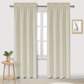 DWCN Blackout Curtains for Bedroom – Rod Pocket Thermal Insulated Noise Reducing Noise Reducing Drapes for Living Room, W 42 x L 84 Inch, 2 Panels, Light Beige by DWCN