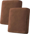 H.VERSAILTEX Velvet Stretch Couch Cushion Cover Plush Cushion Slipcover for Loveseat Cushion Furniture Protector Seat Cushion Sofa Cover (2 Piece Medium Sofa Cushion Covers, Caramel) by HVERSAILTEX