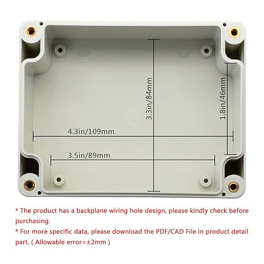 LeMotech ABS Plastic Junction Box, Dustproof Waterproof IP65 Electrical Box - Universal Project Enclosure Grey, with PC Transparent/Clear Cover 4.53 x 3.54 x 2.16 inch (115 x 90 x 55 mm) - Image 5