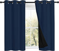 NICETOWN Navy 100% Blackout Curtains 45 inch Long 2 Panels Set, Thermal Insulated 2-Layer Lined Drapes, Energy Efficiency Small Window Draperies for Dining Room (42 inches W by 45 inches L) by NICETOWN