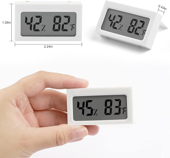 Monitor Digital Indoor Hygrometer with LCD Display Temperature Gauge Humidity Meter for Home or Greenhouse (White, 4 Pack) - Image 4