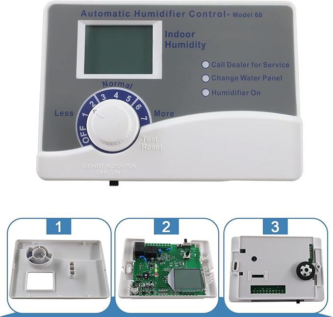 Model 60 Automatic Digital Whole House Humidifier Control Humidistat with Outdoor Temperature Sensor, Compatible with 400, 500, 600, 700 Series, 24VAC - Image 2