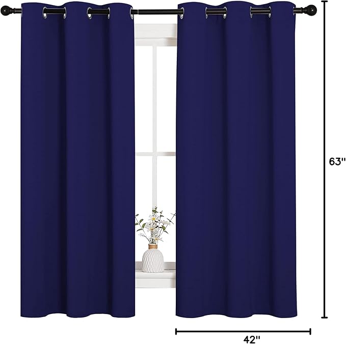NICETOWN All Season Thermal Insulated Solid Grommet Top Blackout Curtains/Drapes/Panels for Kid's Room (Royal Blue, 2 Panels, 42 x 63 Inch) - Image 9