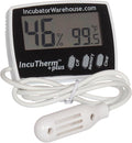 Incubator Warehouse IncuTherm™ Plus Digital Thermometer and Hygrometer for Egg Incubator - Large Digital Display with Min/Max Memory - Remote Probe - Reads Celsius and Fahrenheit +/-1° 1109 IWTH01 by IncubatorWarehouse