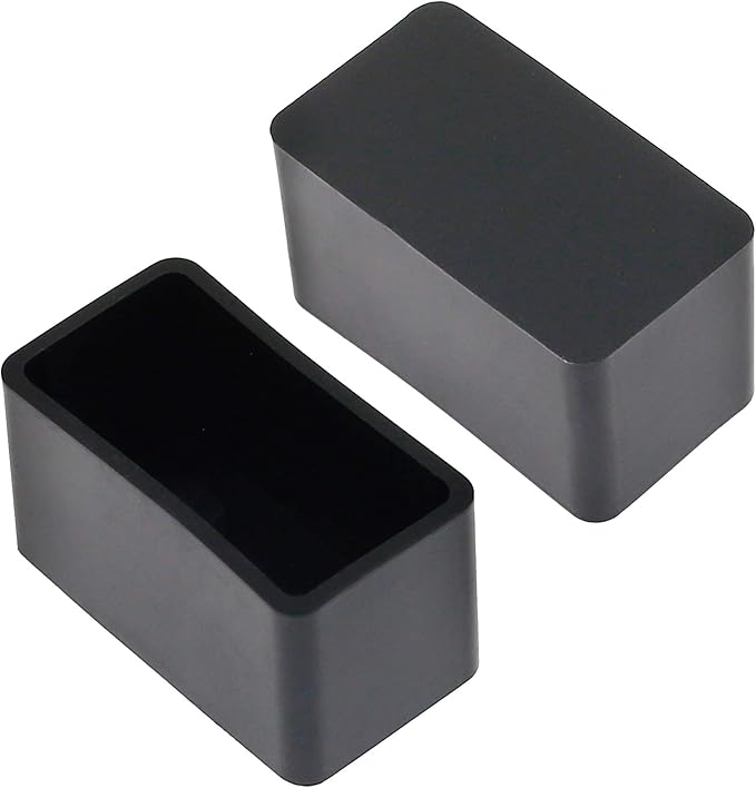 20Pcs Rectangle Rubber Furniture Leg Caps (3/4" x 1-1/2"), Vinyl Flexible Chair Leg Floor Protectors for Patio Indoor Chair Table Bed, 19 x 39mm - Image 3