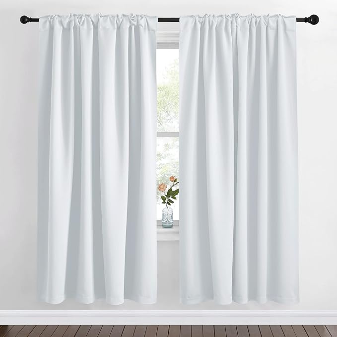 NICETOWN Living Room Darkening Curtain Drapes - (Cloud Grey Color) W62 x L72, Set of 2, Room Darkening Window Treatment Drapery Panels for Room Divider Garage Balcony Office - Image 2