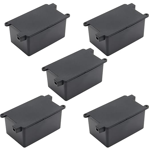 Fielect 5Pcs Junction Box ABS Plastic Dustproof Universal Electrical Project Enclosure with Ear Black 2.76 x 1.77 x 1.38 inch - Image 6