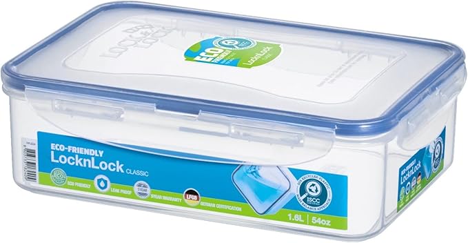LOCK & LOCK Easy Essentials Food Storage lids/Airtight containers, BPA Free, 54 Ounce, Clear by LocknLock