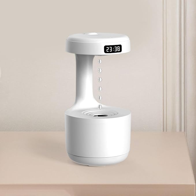 Air Humidifier Water Droplet Humidifier 800ml Water Tank Capacity Water Drip Humidifier for Home Desktop Room Office, White - Image 4