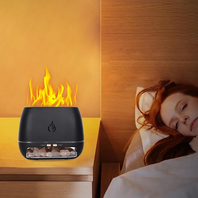 Ultrasonic Aromatherapy Diffusers - Small Salt Rock Scented Oil Diffuser,Aromatherapy Humidifier with 7-Color Light for Meditation Yoga Studio Spa Users Enthusiasts Bathroom Office Study Living Room - Image 2