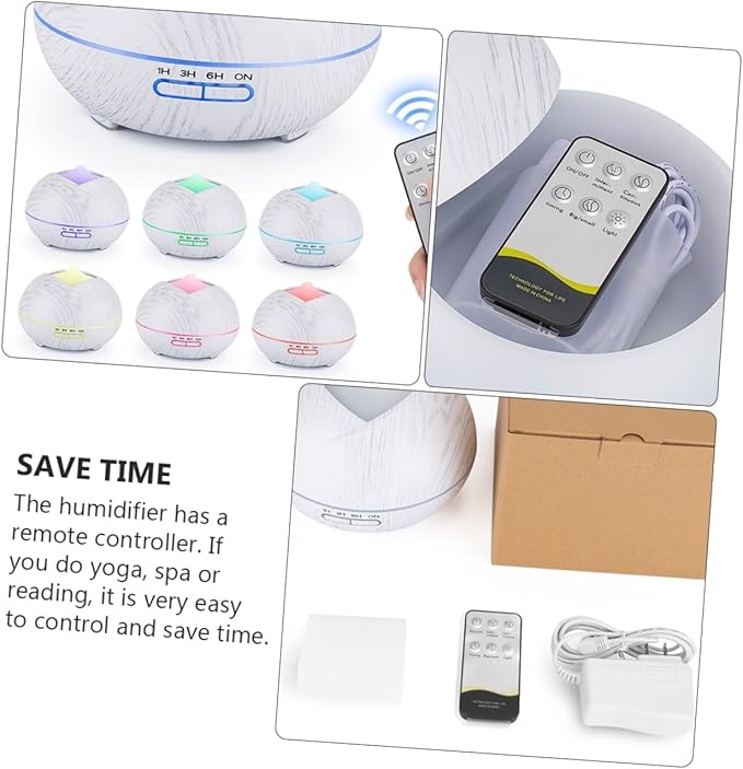 CHILDWEET Aroma Diffuser with LED Lights Essential Oil Diffuser Humidifier Remote Control Color Modes Auto Shut Off for Yoga Spa Relaxation - Image 6