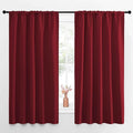 NICETOWN Christmas Burgundy Blackout Curtains and Drapes - Soft Fabric Thermal Insulated Solid Rod Pocket Room Darkening Draperies for Window (2 Panels, 52 inches Width by 63 inches Length) by NICETOWN
