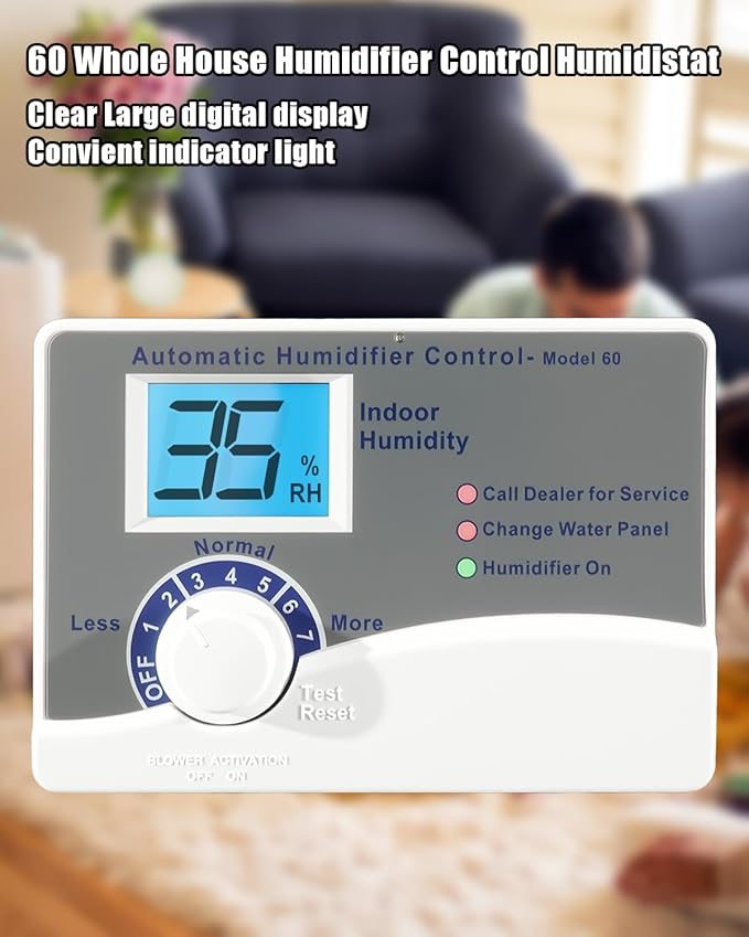 60 Whole House Humidifier Control Humidistat with Outdoor Temperature Sensor Fit for 400 500 600 700 Series Automatic Digital Humidifiers, 24VAC - Image 5