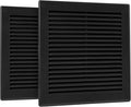 2-Pack 8" x 8" (Outer Size) Square Air Vent Cover – Black Plastic Vent Deflector - Screen Mesh, Surface Mount Wall Ceiling – Cold Air Return Soffit Air Vent Cover - Register Indoor Outdoor by Unknown