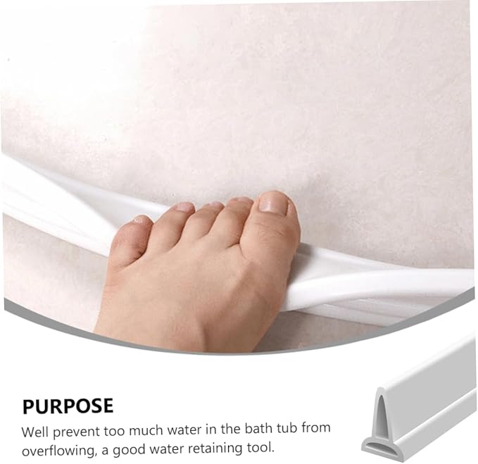 1m Bendable Water Retaining Strip for Shower and Bathroom Self-Adhesive Baffle Flexible Silicone Water Barrier for Dry and Wet Separation Easy to Clean - Image 3