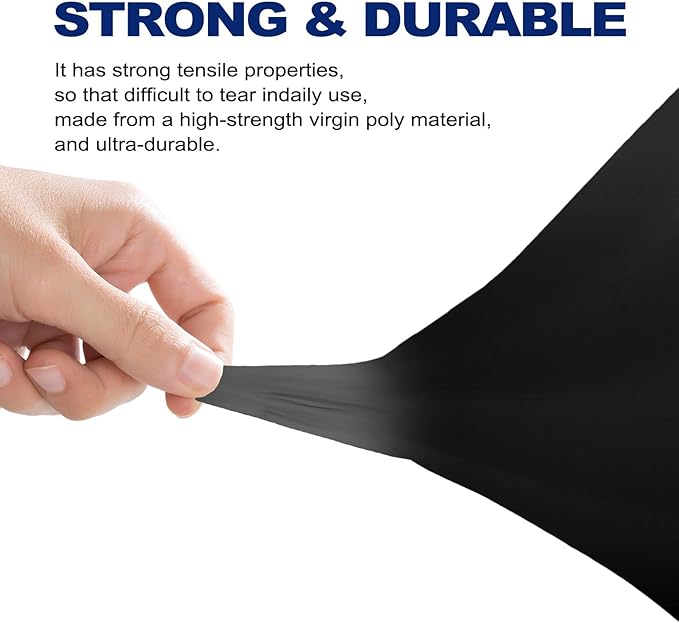 10'x100' Crawl Space Vapor Barrier, 10mil Film Black Plastic Sheeting - Thick Plastic Sheeting, Heavy Duty Polyethylene Film, Drop Cloth Vapor Barrier Covering for Crawl Space, Garden, Basement - Image 5