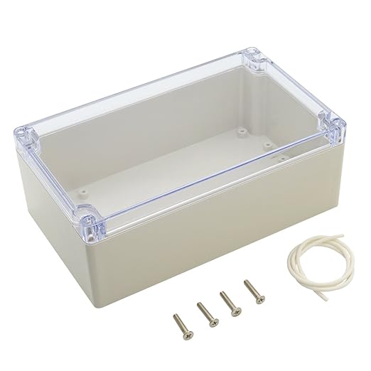 LeMotech ABS Plastic Junction Box Dustproof Waterproof IP65 Electrical Enclosure Box Universal Project Enclosure Grey with PC Transparent Clear Cover 7.9 x4.7 x2.9 inch(200 x120 x75 mm) by LeMotech