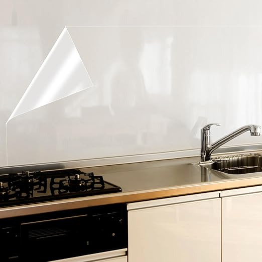 Kitchen Backsplash Wallpaper Stickers Clear Wall Protector Can Endure High Temperature Self-Adhesive Transparent Film Removable Paper for Cupboard Household 23.6in*196in by COSNIGHT