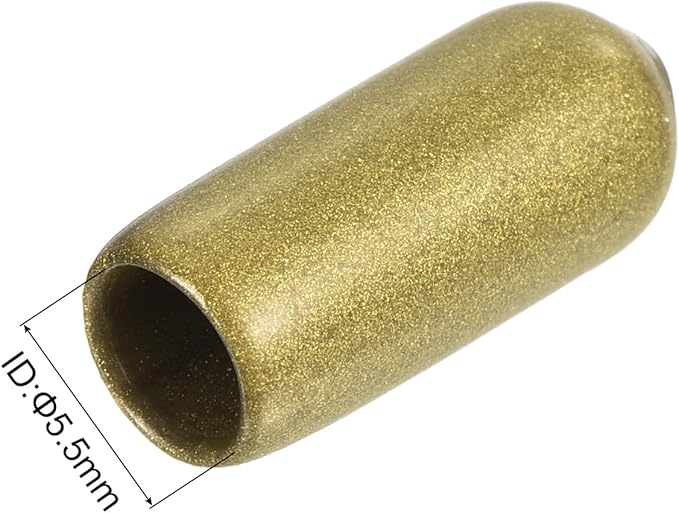 uxcell 20pcs Rubber End Caps 5.5mm ID Vinyl Round Tube Bolt Cap Cover Thread Protectors Gold - Image 3