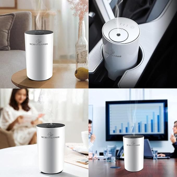 Sentiment Diffuser, Waterless Diffusers for Essential Oils - Diffusers for Home, No Water & Portable & Smart & Cordless Design, for Cold Mist (White) - Image 8