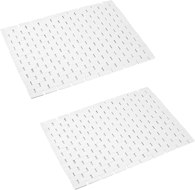Bath Mat Bathroom Rugs Floor Wood Shower Bathtub Waterproof Non Slip Grey Accessories 16x24 Inch Easy to Clean, 3 pcs by Fovlaurs
