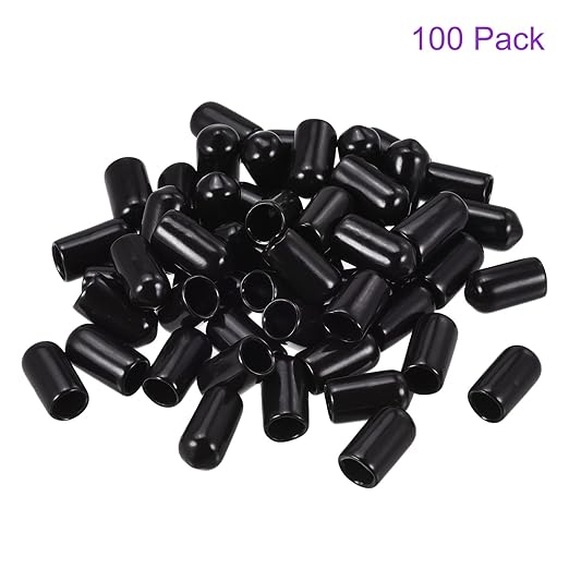 DMiotech 100 Pack 7mm ID Black Screw Thread Protectors Rubber End Caps Bolt Covers for Screw Bolt Furniture Pipe - Image 6