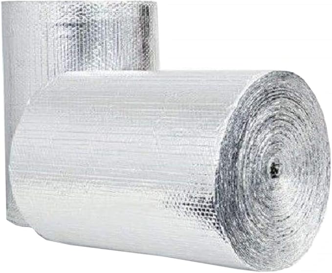 Double Bubble Reflective Foil Insulation Poly-Air Foam Radiant Barrier Film Heat Blocker Heat Guard No Tear for Winter Summer Weatherproof Attics Windows Garages RV's Ducts Barns ETC (16in x 50ft) by Trade+Winds