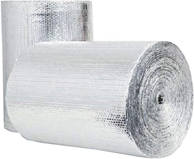 Double Bubble Reflective Foil Insulation Poly-Air Foam Core Radiant Barrier Film Heat Blocker Heat Guard No Tear for Winter Summer Weatherproof Attics Windows Garages RV's Ducts Barns ETC (4ft x 50ft) by Trade+Winds