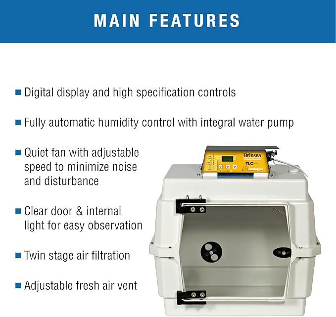 Brinsea TLC-40 Zoologica II Bird Brooder & Pet Recovery Incubator with Humidity Control for Sick Animals, Ideal for Large Birds, Newborn Puppies, Kittens, and Small Animals - Image 2