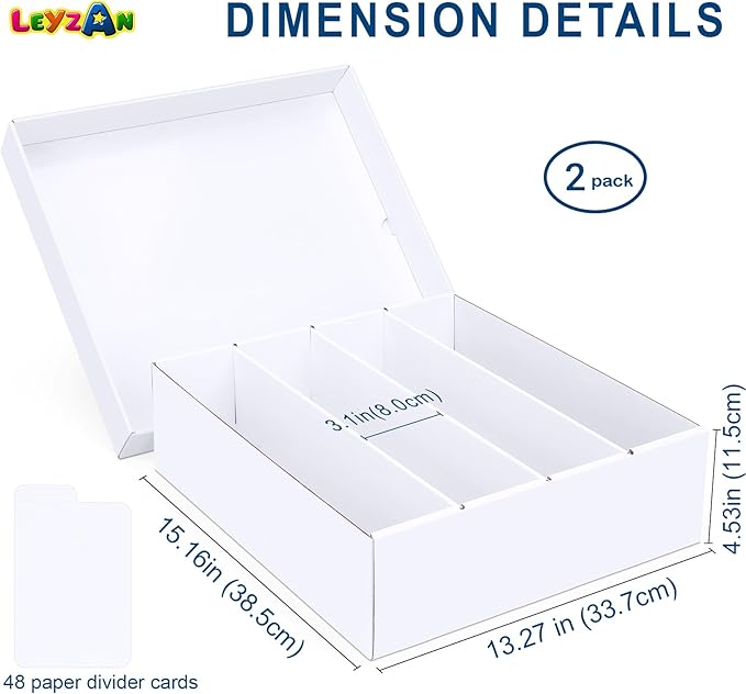 Trading Card Storage Box, 3200 Count Cardboard Storage Box with Divider for Sports, Tcg, Mtg Card(2 Pack) - Image 2