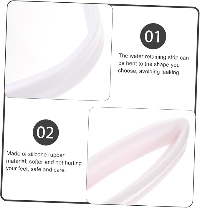 Bathroom Accessories Waterproof Strip Countertop Water Retaining Strip Easy Install Bendable Silicone - Image 7