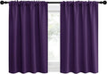 NICETOWN 2 Panels Blackout Curtains, Rod Pocket Thermal Insulated Drapes for Kitchen, Heavy Duty Small Window Treatment for Dorm Room, Studio Apartment, Basement (Royal Purple, W42 x L30) by NICETOWN