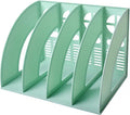 Marte Vanci Magazine File Holder Vertical PP Folder Book Desktop Organizer Plastic Storage Sturdy Vertical 4 Section Folder (Green) by MarteVanci