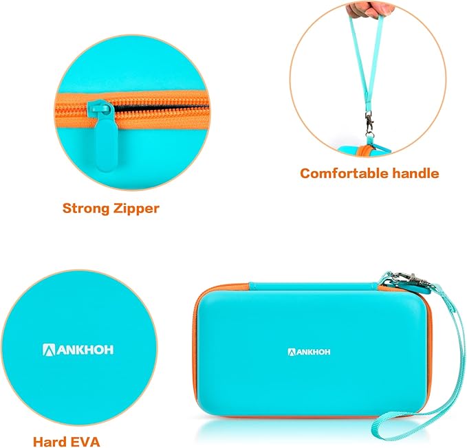 ANKHOH Organizer Case for 3Doodler Start+ Essentials 3D Pen for Kids, EVA Shell/Wrist Strap, Drop-Proof Water-Resistant, Stores for 3Doodler Pen Filament USB for Travel/Home/School (Box Only) Green - Image 4
