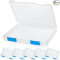 PerKoop 6 Pcs Clear Paper Storage Box A4 Plastic File Box Document Paper Organizer Storage Board Game Project Cases Containers with Buckle for Craft, Magazine(12.4 x 9.84 x 1.18 Inches,Blue) by PerKoop